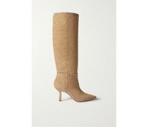 Kniehohe Stiefel aus Veloursleder