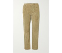 John Hose mit Geradem Bein aus Veloursleder
