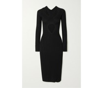 Mehrlagiges Midikleid aus Geripptem Stretch-strick