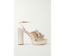Natalia Plateausandalen aus Plissiertem Lamé