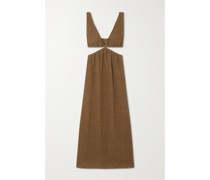 Dessouk Maxikleid aus Leinengaze mit Cut-out