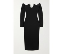 Bessy Schulterfreies Midikleid aus Stretch-crêpe