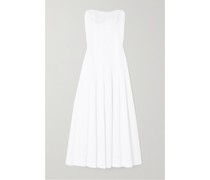 Trägerloses Maxikleid aus Baumwoll-twill