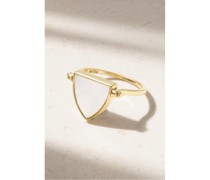 Flip Ring aus 14 karat  mit Perle Und Diamant