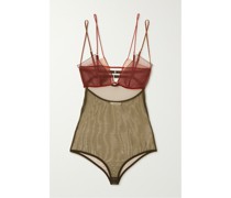 Body aus Tüll Und Organza mit Cut-outs