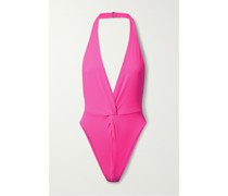 Gabriela Neonfarbener Neckholder-badeanzug aus Stretch-econyl®