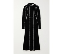Elin Zweifarbiges Midikleid aus Gerippter Merinowolle