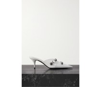Cagole Mules aus Leder in Knitteroptik