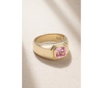Ring aus 14 Karat  mit Synthetischem Saphir