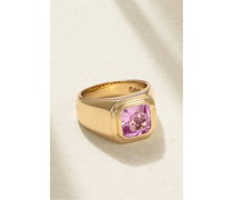 Ring aus 14 Karat  mit Synthetischem Saphir