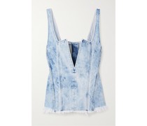 Schulterfreies Bustier aus Denim