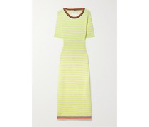 Rückenfreies Midikleid aus Gestreiftem Jacquard-strick