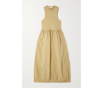 Midikleid aus Geripptem Jersey aus einer Baumwollmischung und Popeline
