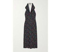 Sabrina Rückenfreies Maxikleid aus einer Bedruckten Baumwoll-leinenmischung