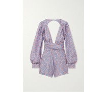 Charlee Rückenfreier Playsuit aus Bedruckter Habutai-seide