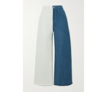Zweifarbige, Hoch Sitzende Boyfriend-jeans aus Bio-denim