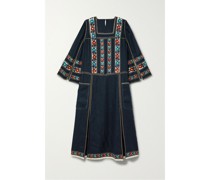 Yelena Besticktes Midikleid aus Leinengaze