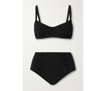 Balconette-bikini aus Seersucker
