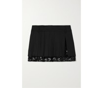 Brone Minirock aus Woll-twill und Tüll