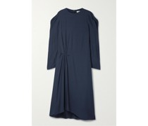 Midikleid aus Crêpe De Chine mit Raffungen