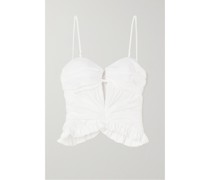 The Peir Bustier aus Geraffter Baumwolle