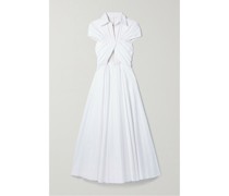 Hemdblusenkleid aus Plissierter Baumwollpopeline