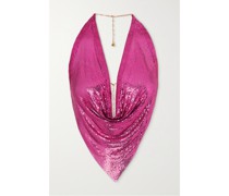 Mermaid Rückenfreies Neckholder-oberteil aus Metall-mesh