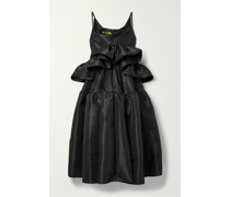 Midikleid aus Taft mit Rüschen
