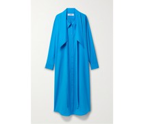 Maxi-hemdblusenkleid aus Wolle