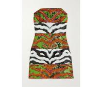 Trägerloses Minikleid aus Tüll