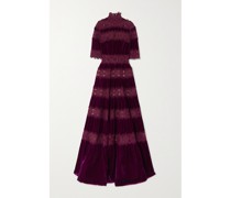 Lissie Robe aus Samt Und Guipure-spitze