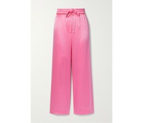 Pyjama-hose aus Seidensatin mit Paspeln