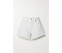 Long Parker Jeansshorts aus Denim in Distressed-optik