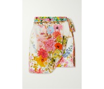 Pareo aus Voile mit Blumenprint