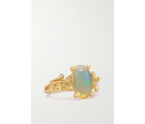 Boho Ring aus 18 Karat  mit Opal Und Diamanten