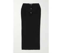 Midirock aus Jersey Und Twill