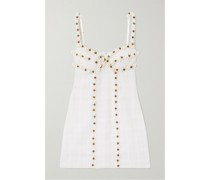 Minikleid aus Metallic-tweed mit Kunstperlen