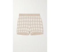 Prairie Karierte Shorts aus einer Baumwollmischung in Jacquard-strick