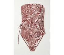 + Net Sustain Marae Trägerloser Badeanzug aus Bedrucktem Stretch-econyl®