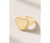 Coeur Pailletee Ring aus 9 Karat  mit Diamant
