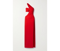 Asymmetrische Robe aus Crêpe mit Cut-out