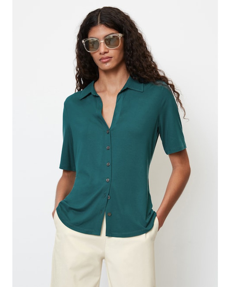 Marc O'Polo Damen Kurzarm-Jerseybluse