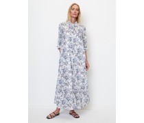 Gemustertes Maxi-Blusenkleid