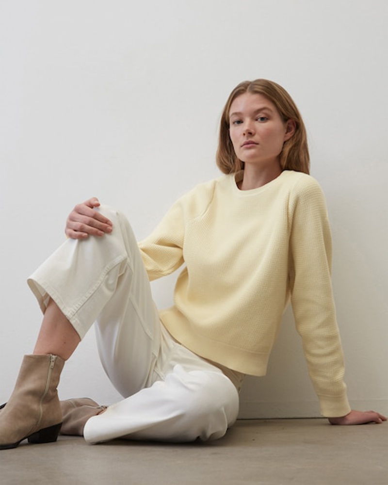 Marc O'Polo Damen Rundhals-Strickpullover loose cropped