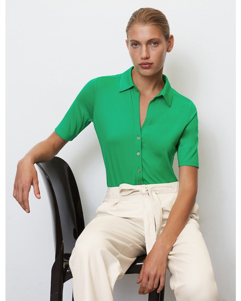 Marc O'Polo Damen Kurzarm-Jerseybluse