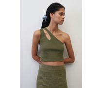 Jersey-Top mit Cut Out-Detail