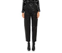 Leder-Paperbag-Hose