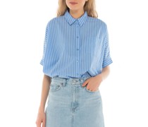 Gestreifte Oversize Kurzarm-Bluse