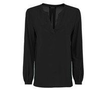 Seiden-Mix Bluse mit Schlitz-Ausschnitt