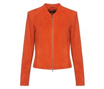 Veloursleder-Jacke mit Einsätzen